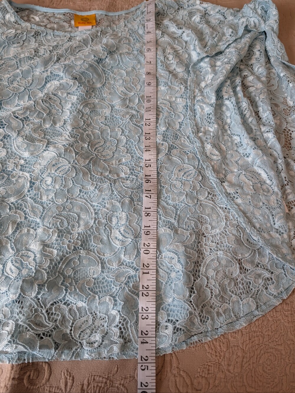 Ruby Rd. Powder Blue Floral Lace Tunic - Picture 5 of 8
